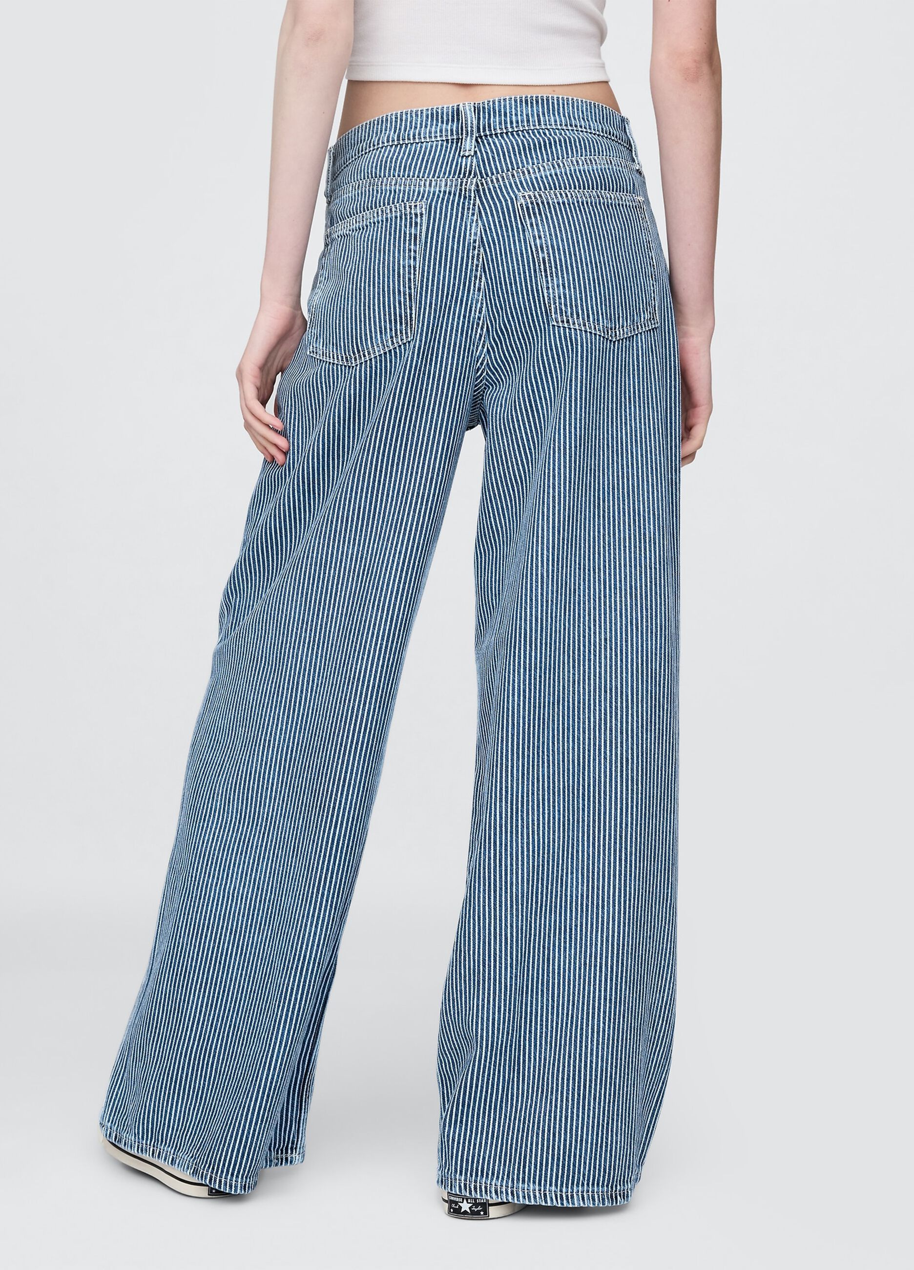 Gap Blue and White Striped Jeans in Cotton and Lyocell Blend