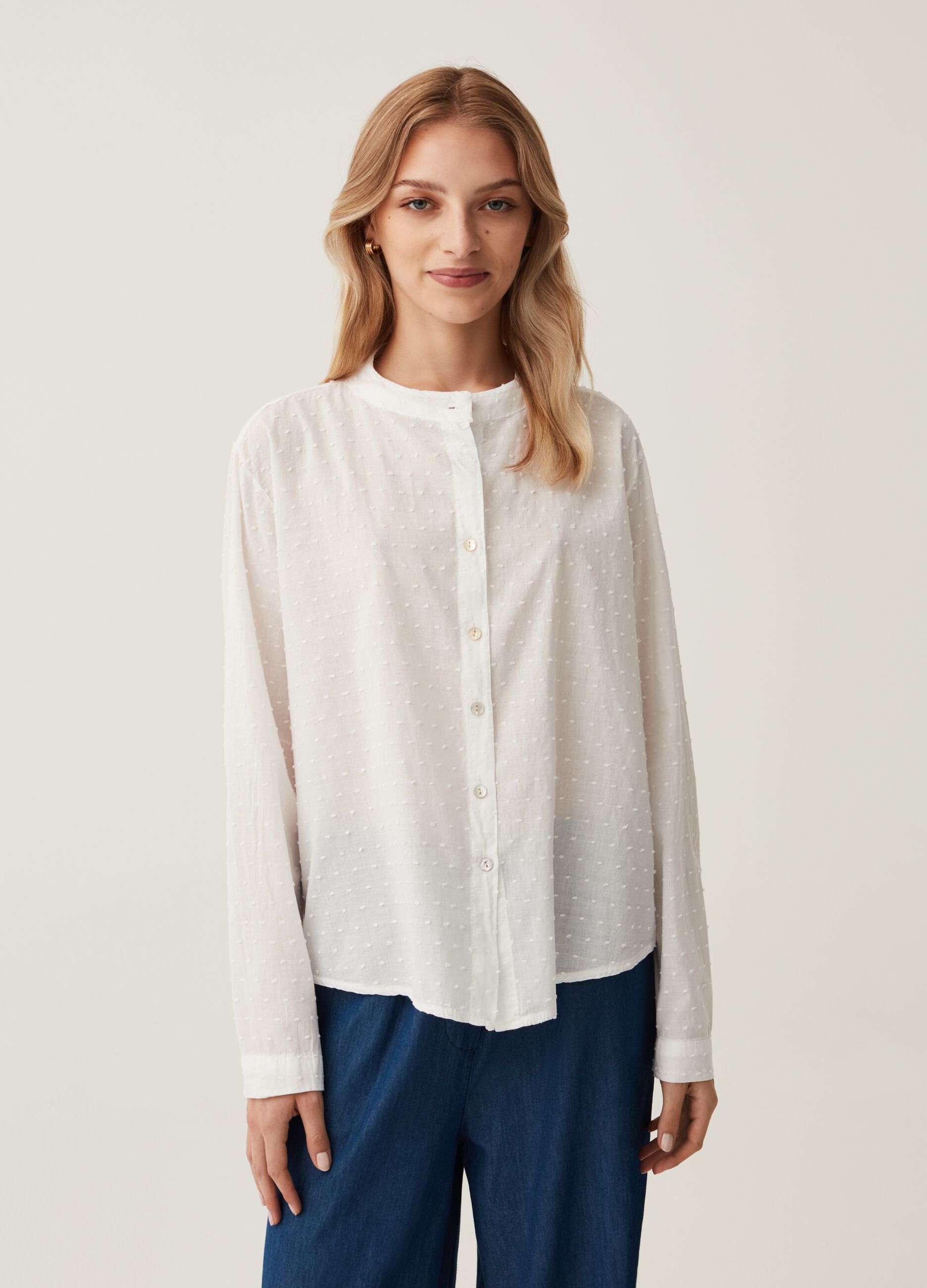 Camicia in cotone dobby Hybrid_0