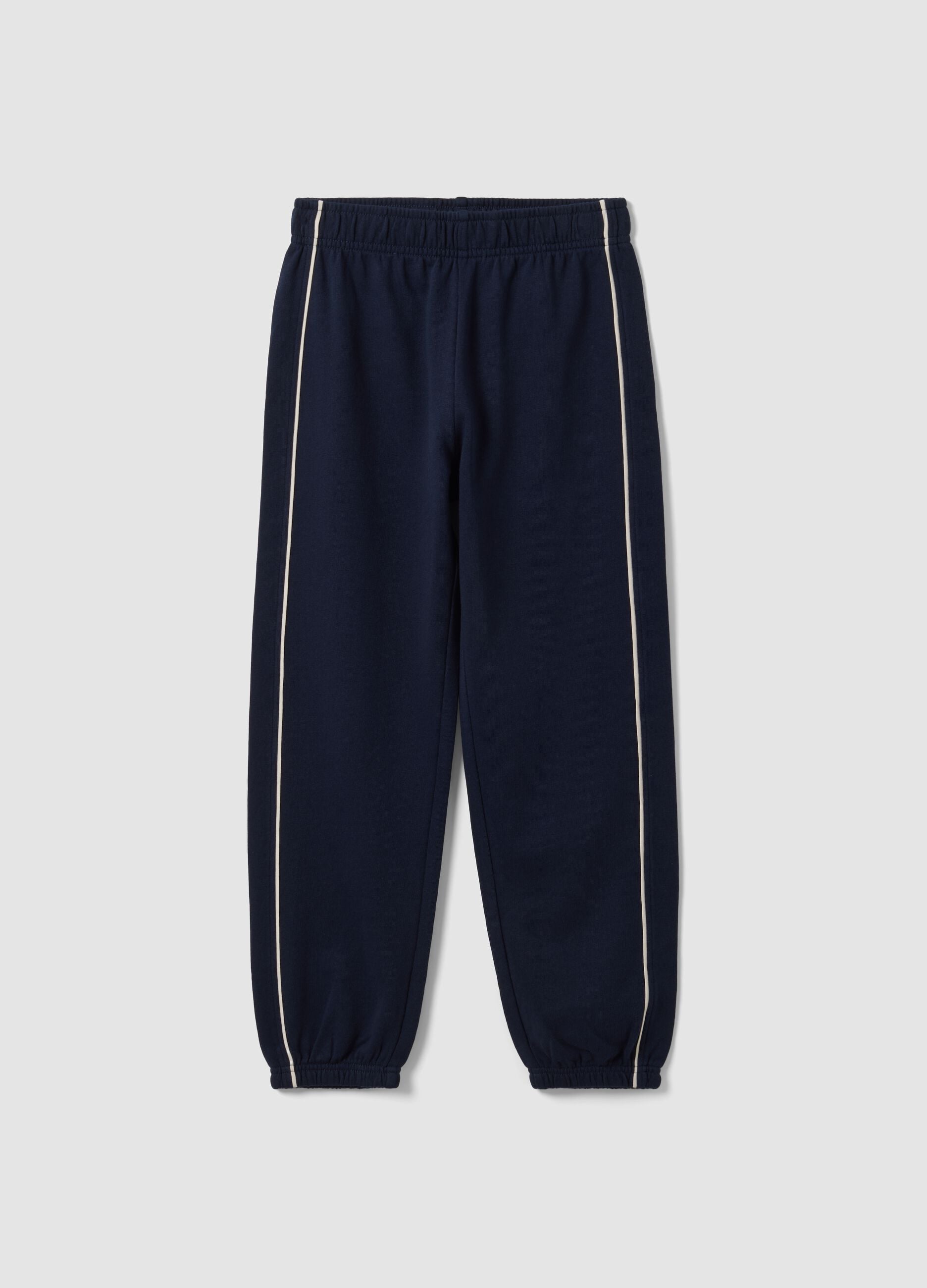 Pantaloni jogger blu in puro cotone organico comfort fit per bambino