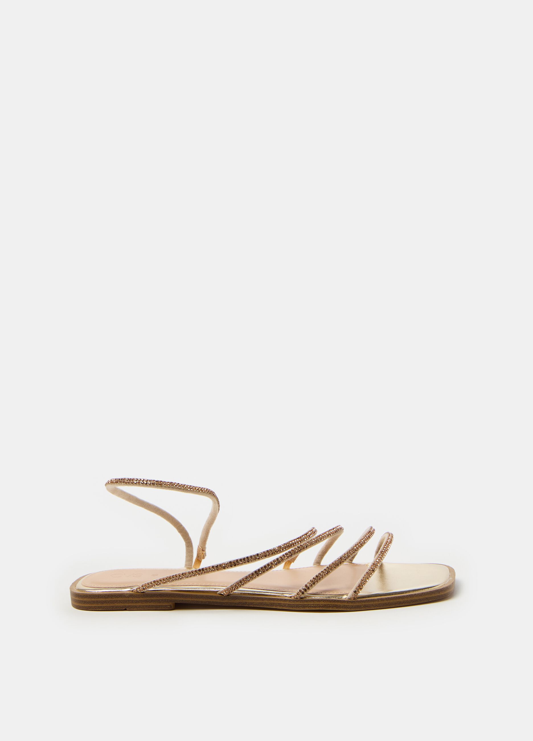 Ovs Sandali bassi con listini in strass