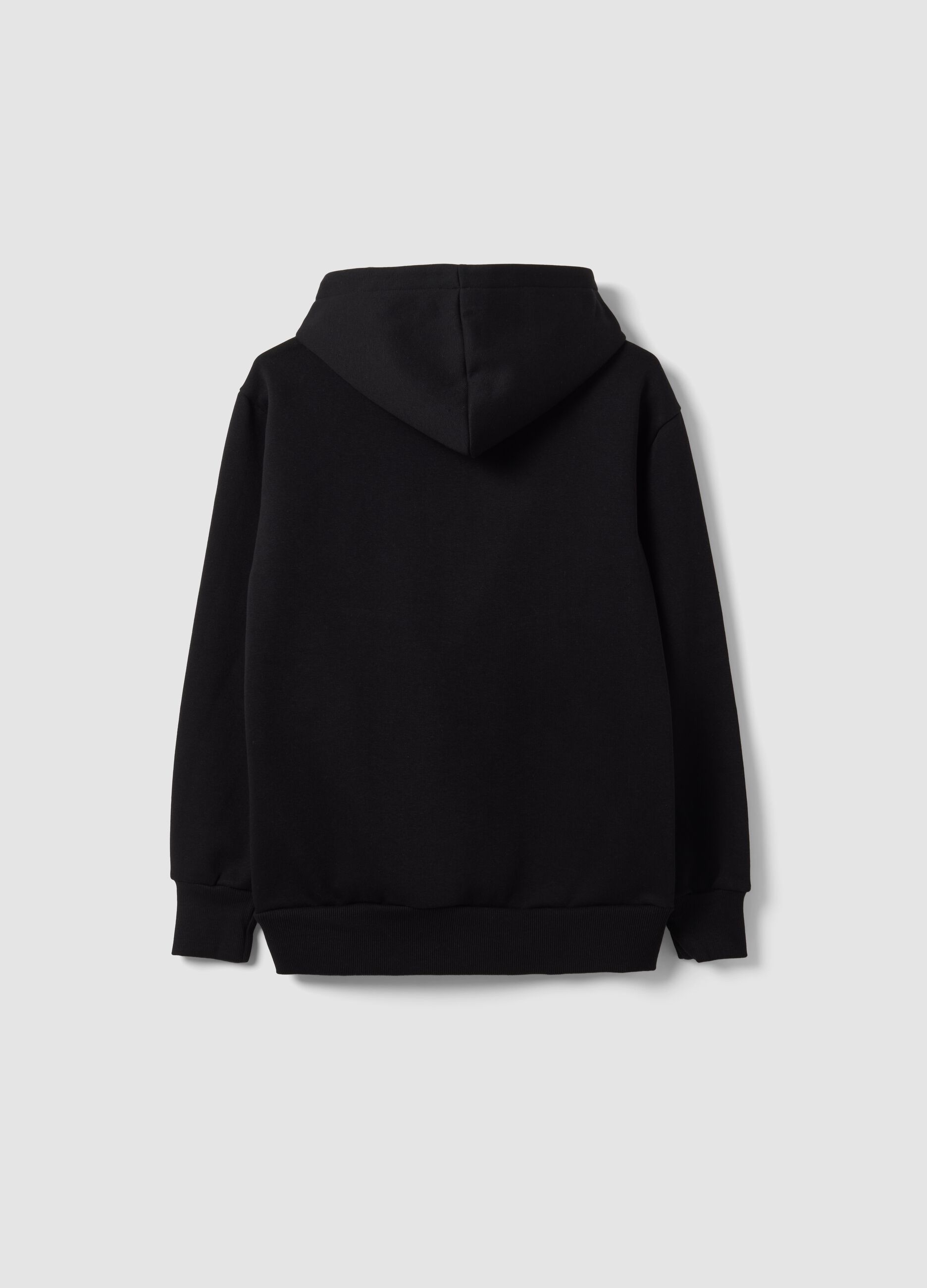 Black cotton-blend hoodie with Brooklyn Nets print for boys