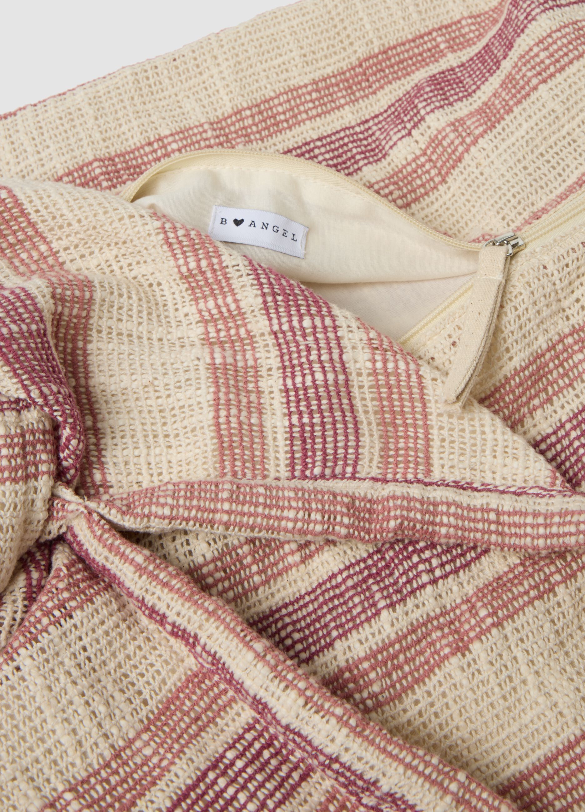 Pink shoulder bag in a cotton and viscose blend