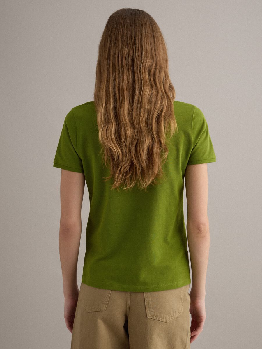 Polo verde a maniche corte in puro cotone regular fit_3
