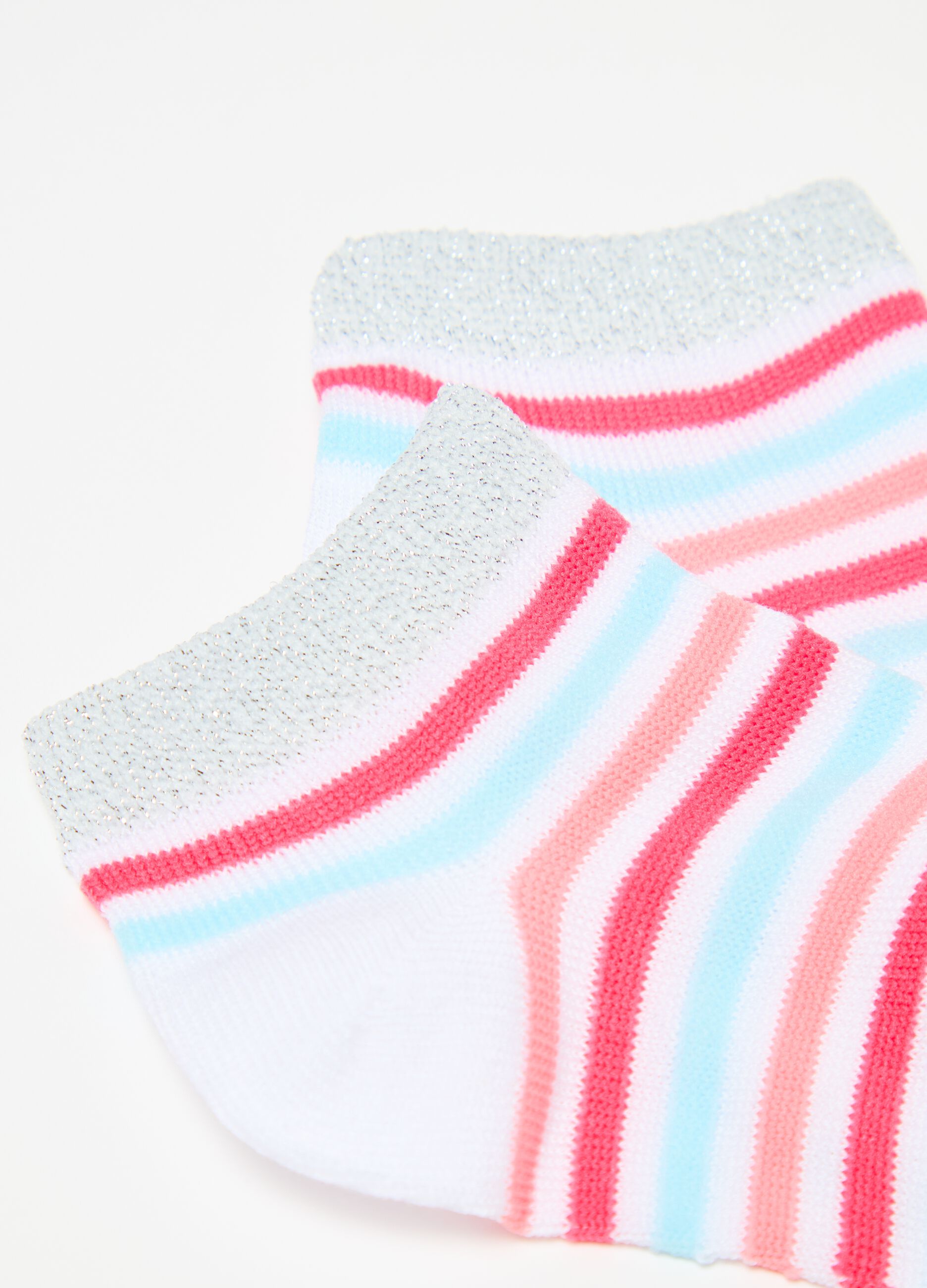 Two-pack short socks with striped pattern