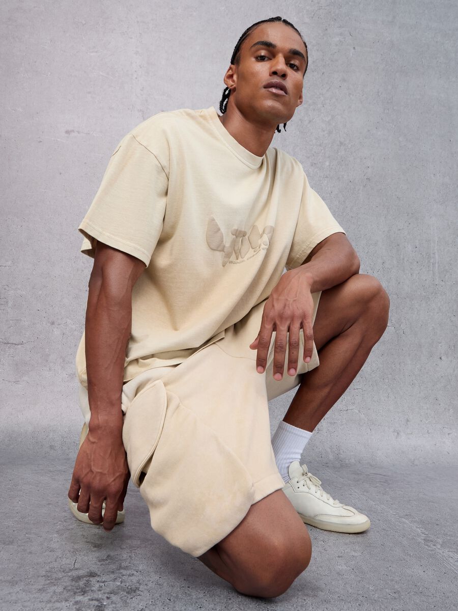 Sunfaded Cargo Sweat Shorts Sand_1
