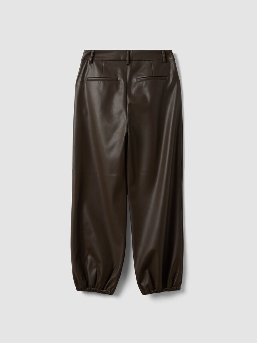 Pantaloni marroni barrel fit a vita regular_2