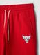 Red cotton-blend sports shorts with Chicago Bulls logo_1