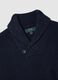 Maglione blu con collo a scialle regular fit_5