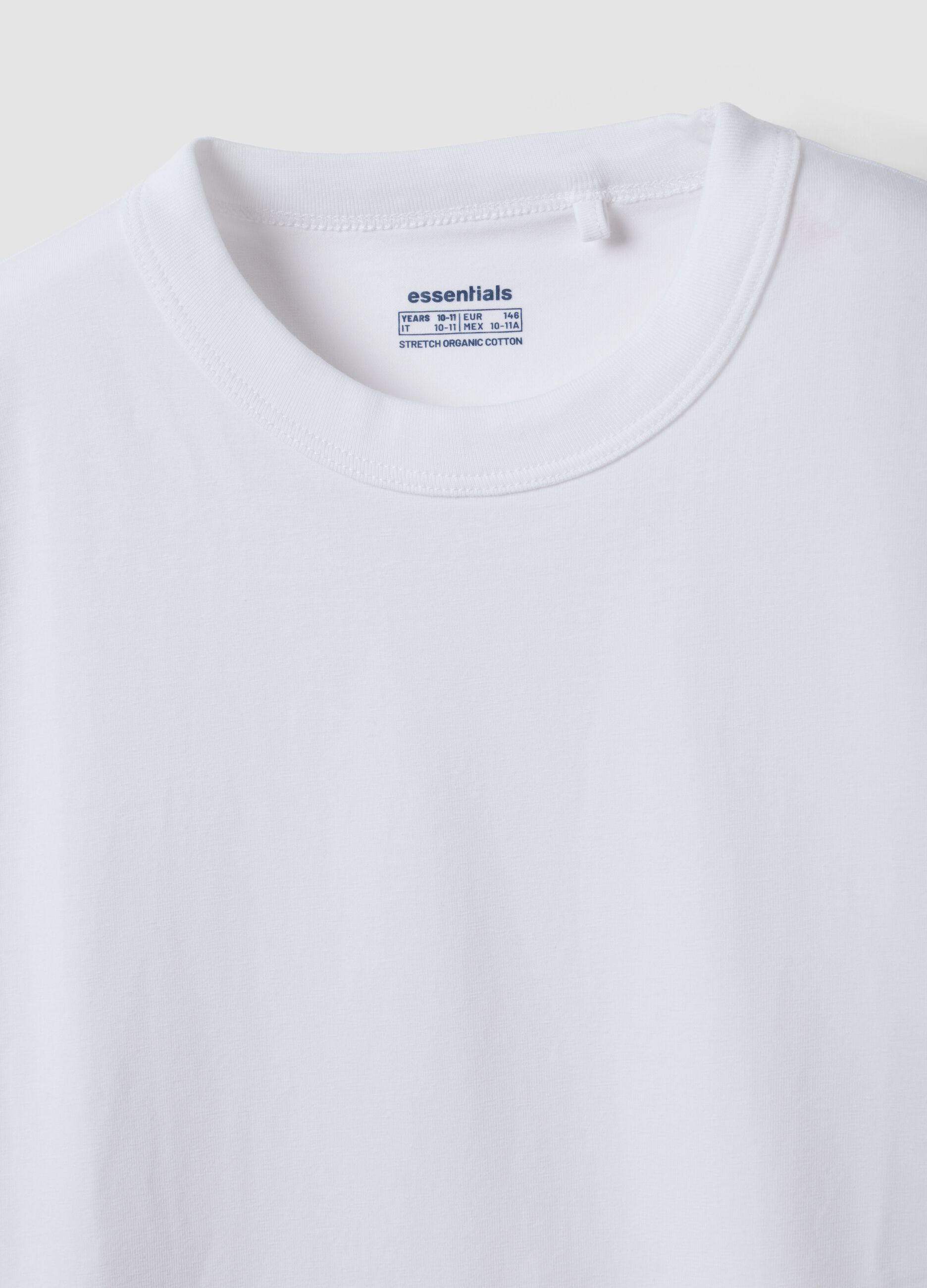 White regular-fit stretch organic cotton T-shirt for boys