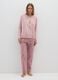 Pink striped pure cotton pyjama regular fit with print_0