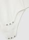 Unisex bodysuit for babies in pure white cotton with collar_3