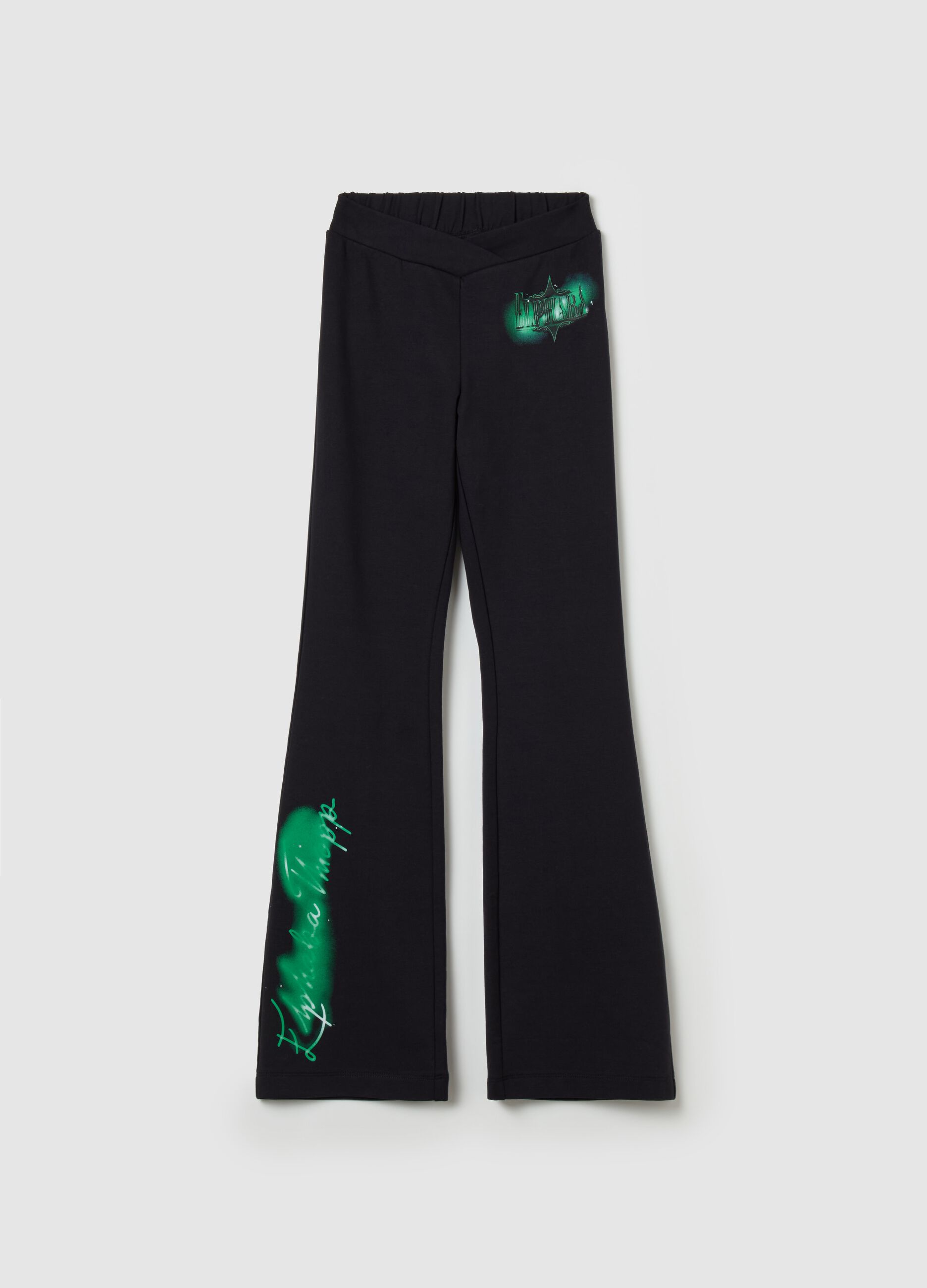 Flare-fit leggings with Wicked print
