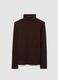 Brown cotton blend turtleneck regular fit_0