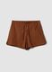 Shorts marroni in cotone elasticizzato regular fit_4