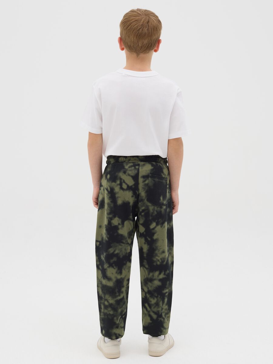 Tie-dye cotton joggers with drawstring_3