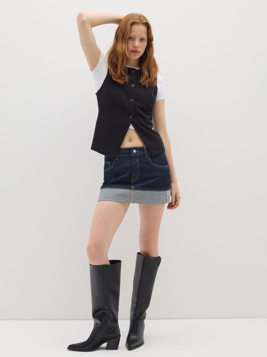 Gilet in tessuto elasticizzato nero_1