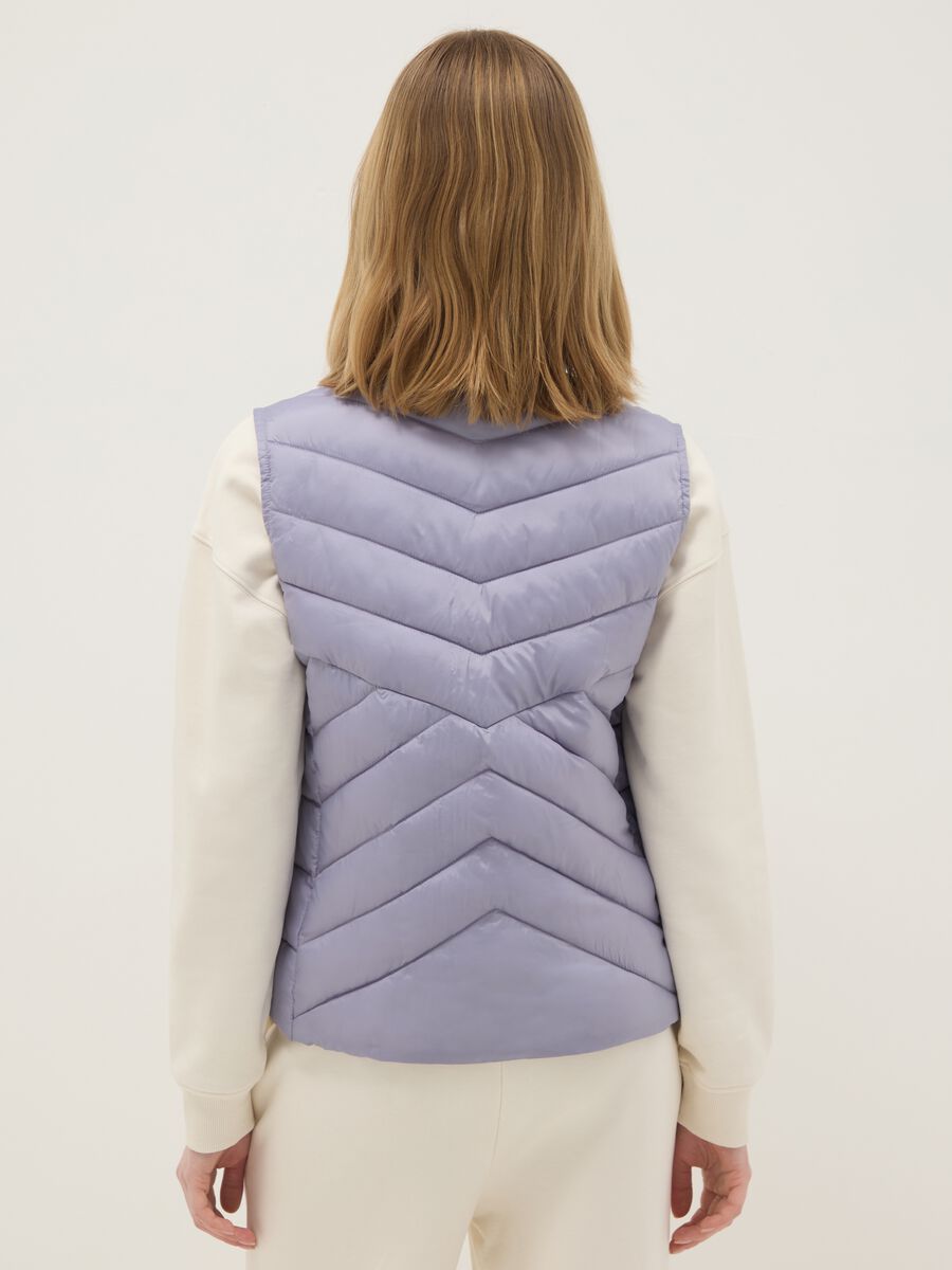 Gilet imbottito viola regular fit con zip_2