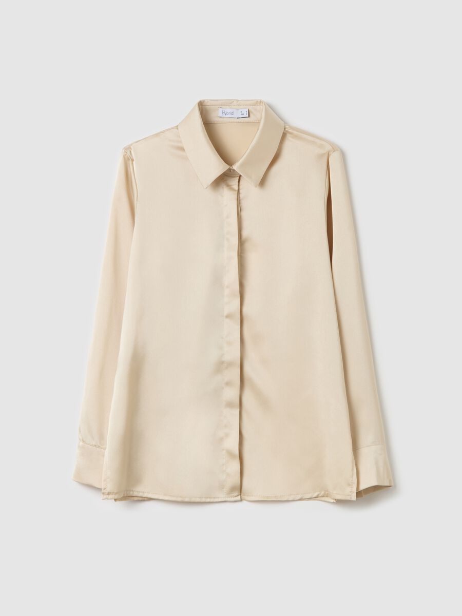 Solid colour satin shirt_4