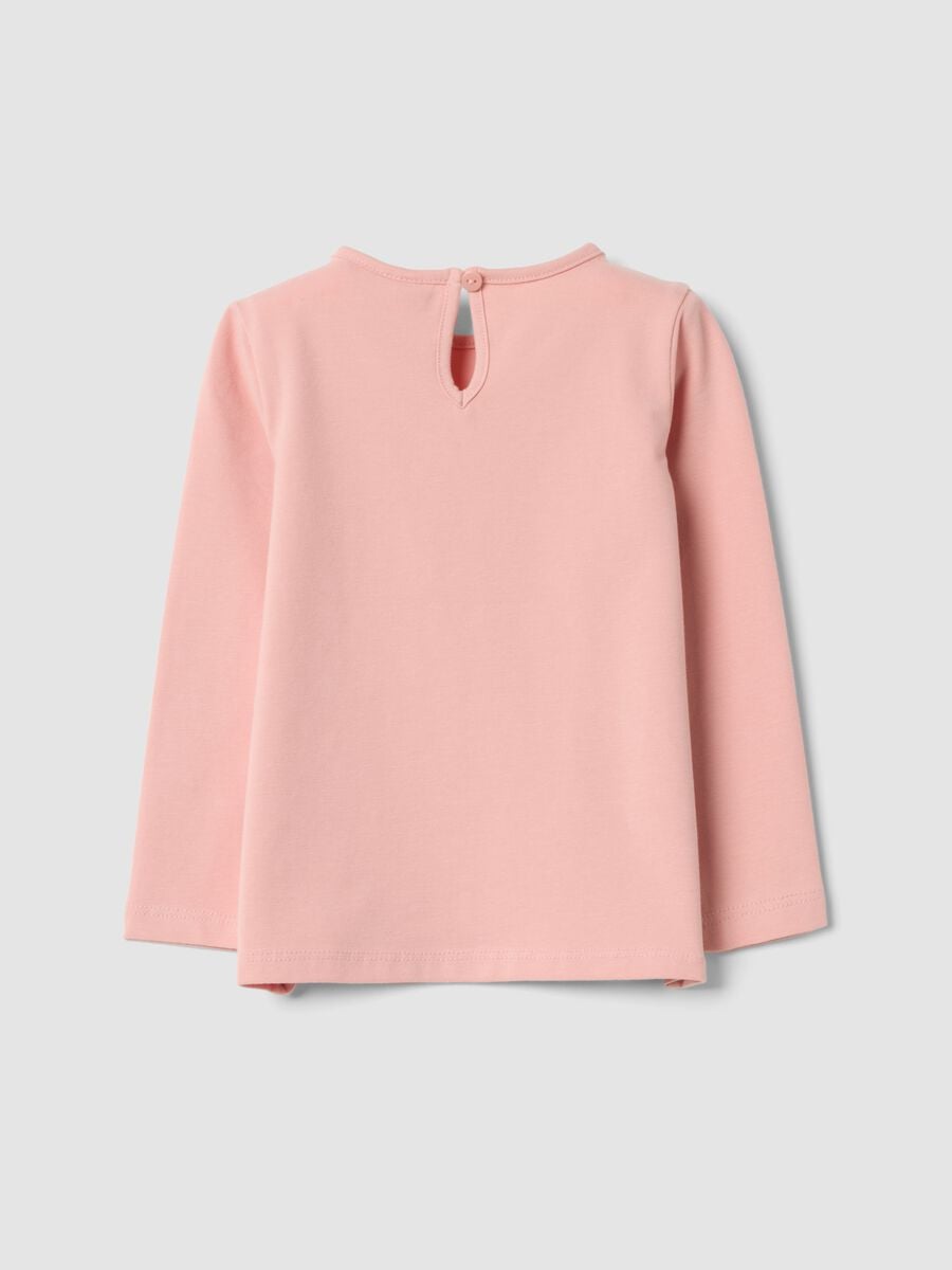 Pink regular-fit T-shirt in organic stretch cotton jersey with print_1