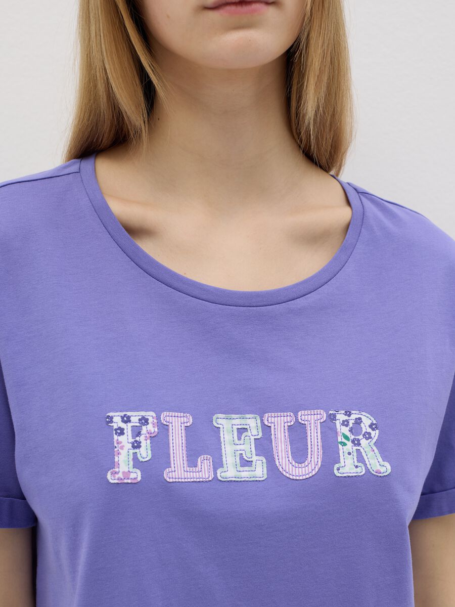 Purple pyjama top with "Fleur" embroidery_3
