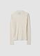 White ribbed Tencel&trade; Lyocell and wool blend T-shirt, regular fit_2