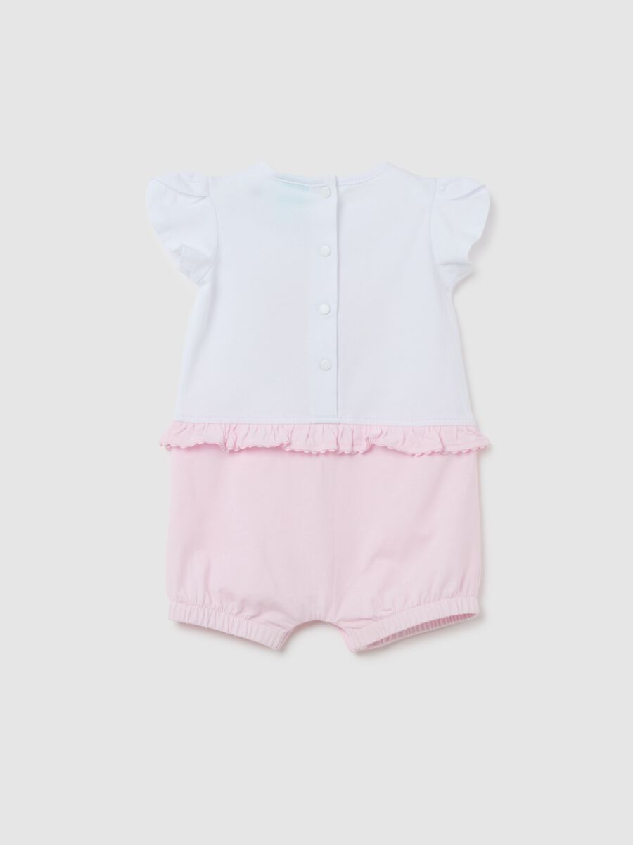Multicoloured pure cotton Disney-print baby bodysuit_1