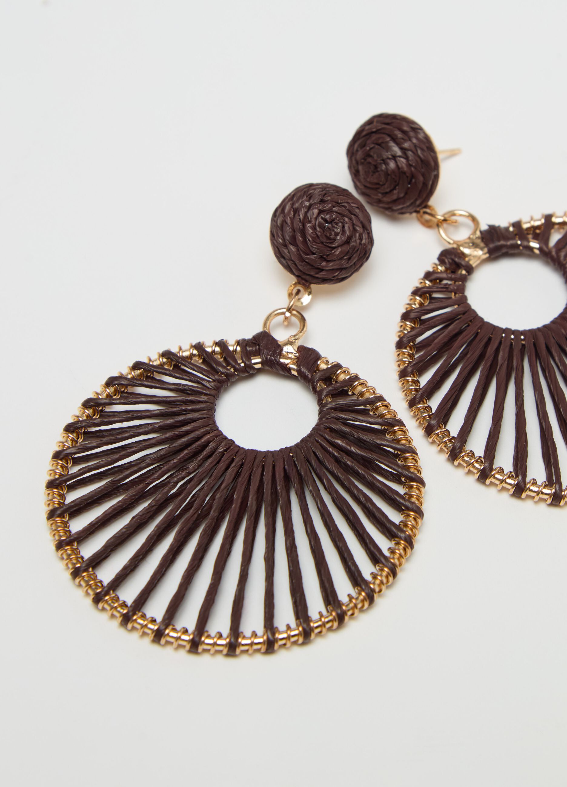 Earrings with hoop pendant