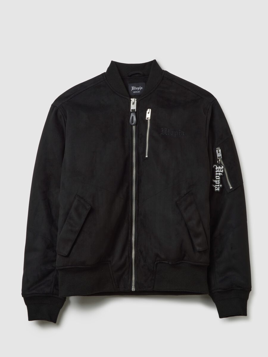 Suede Bomber Jacket Black_6