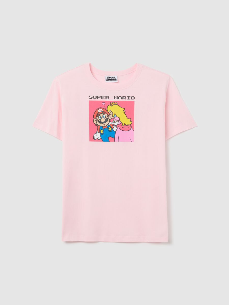 Pink T-shirt in cotton with Super Mario™ Princess Peach print_4