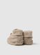 Baby booties in pure beige cotton_1