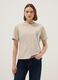 Beige pure cotton short-sleeve T-shirt, regular fit, with print_2