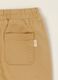 Beige stretch cotton and viscose baby trousers, regular fit_1