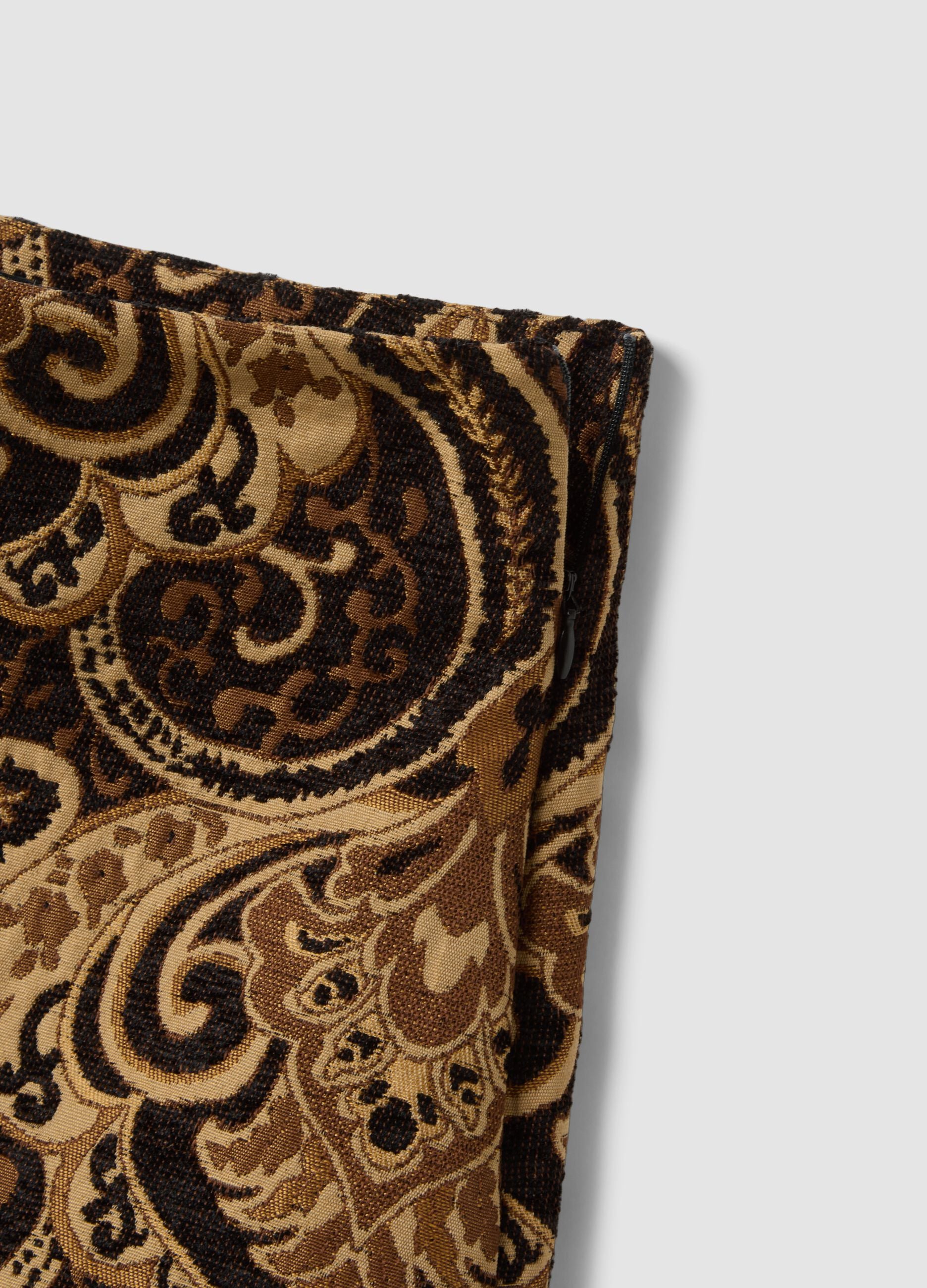 Short brown paisley skirt
