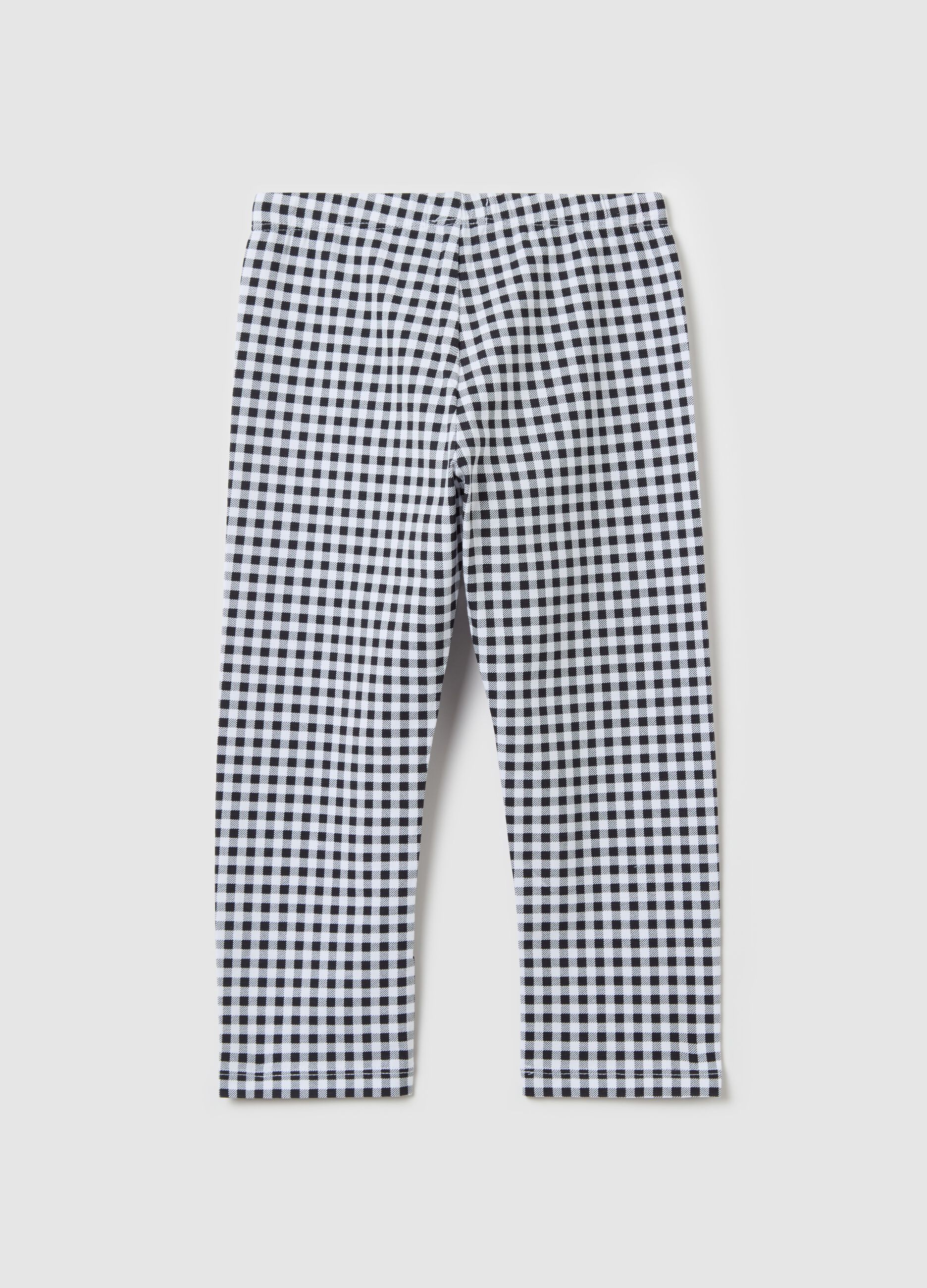 Leggings a tre quarti in cotone stretch 