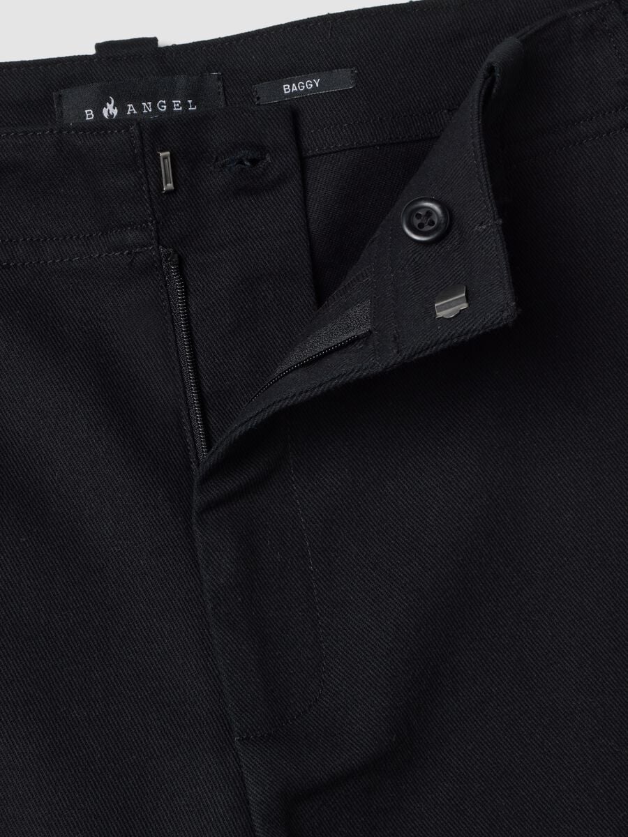 Black pure cotton baggy-fit chinos_1