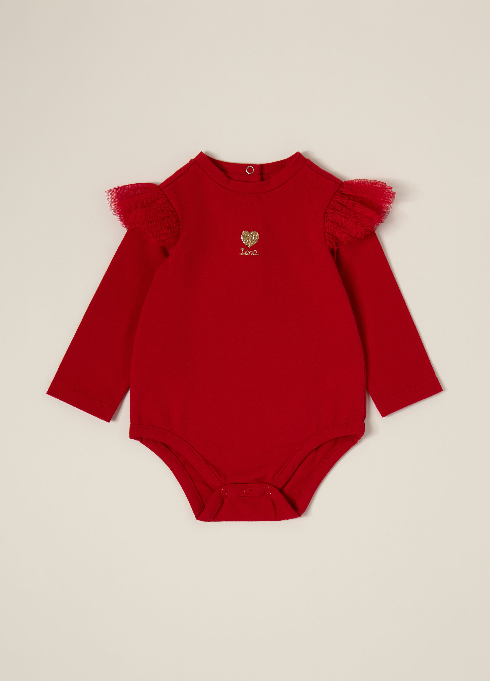 Red Stretch Cotton Bodysuit