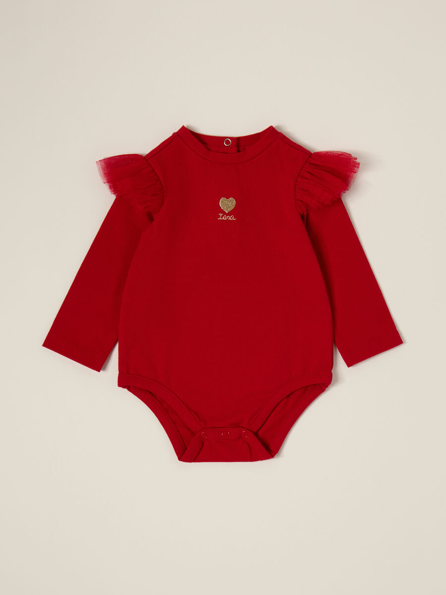 Red Stretch Cotton Bodysuit_0