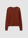 Red cable-knit crew neck jumper, regular fit_4