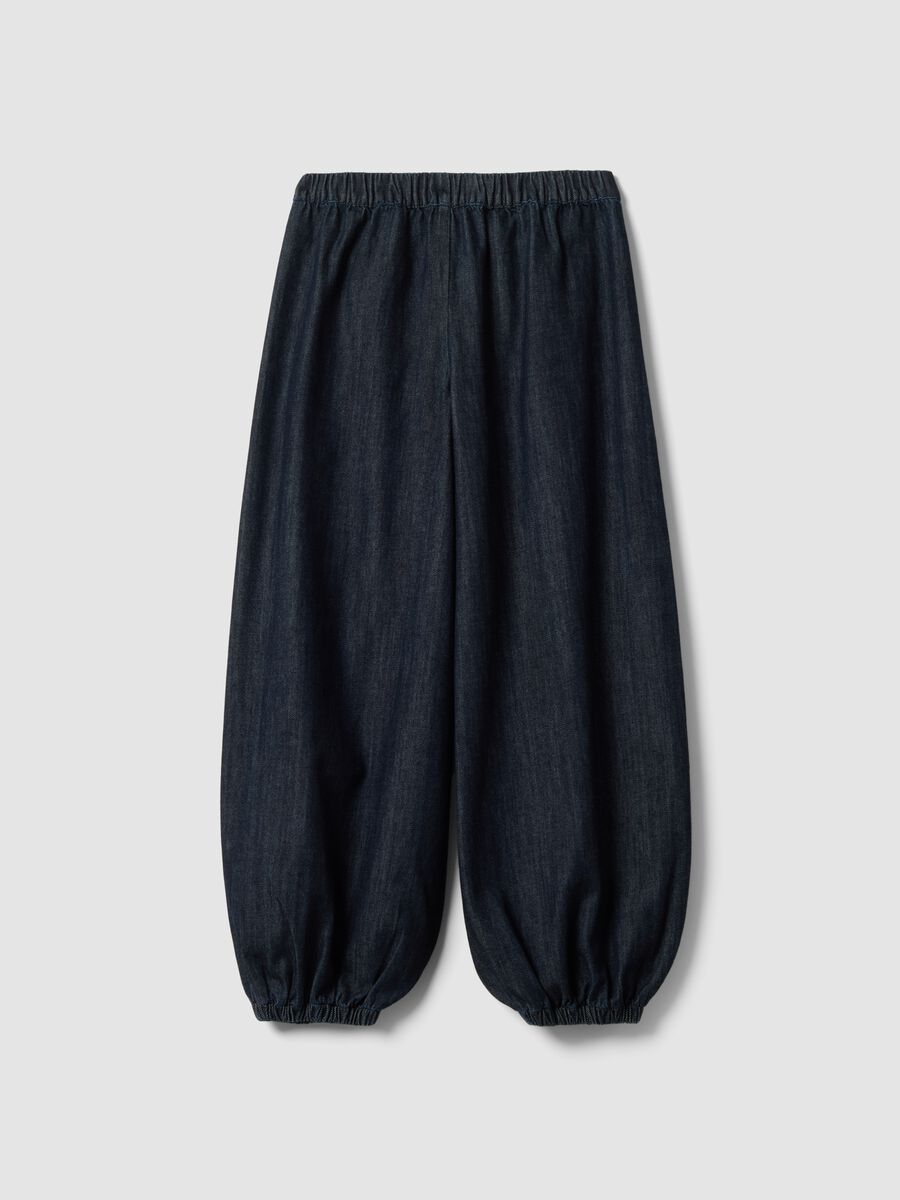 Blue pure cotton balloon-fit denim jeans_1