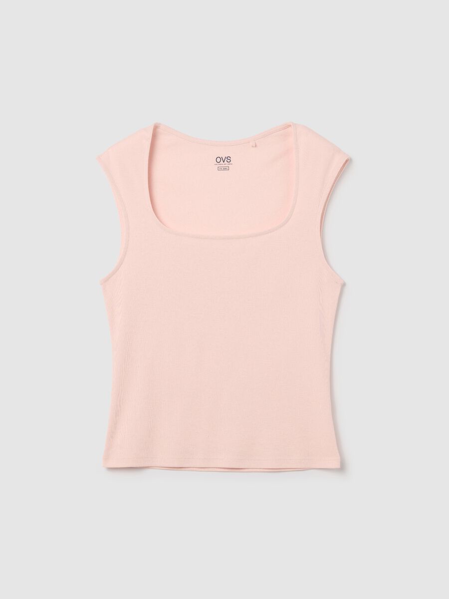 Pink tank top with square neckline_4