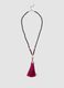 Red necklace with decorative tassel_0