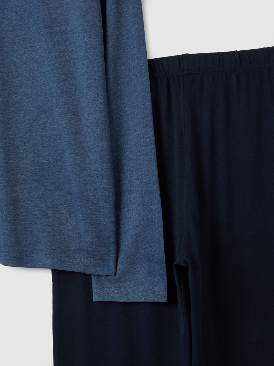 Pure Cotton Blue Regular Fit Pyjamas_5