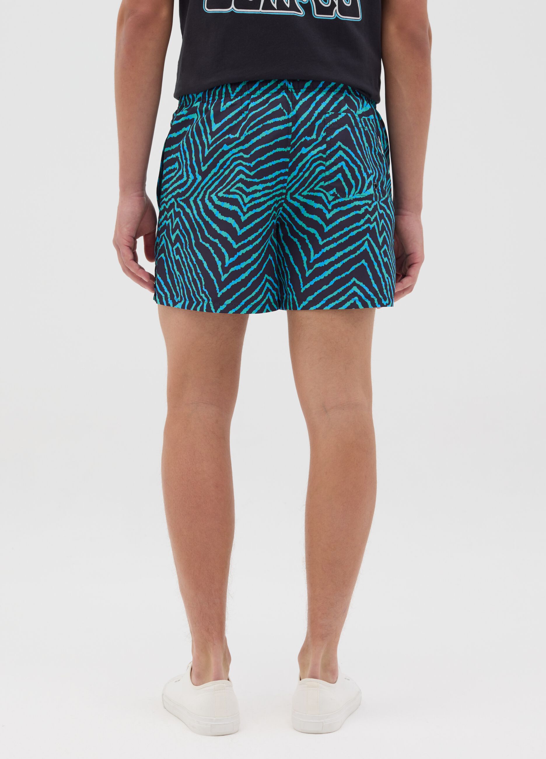 Maui swim shorts with blue abstract print