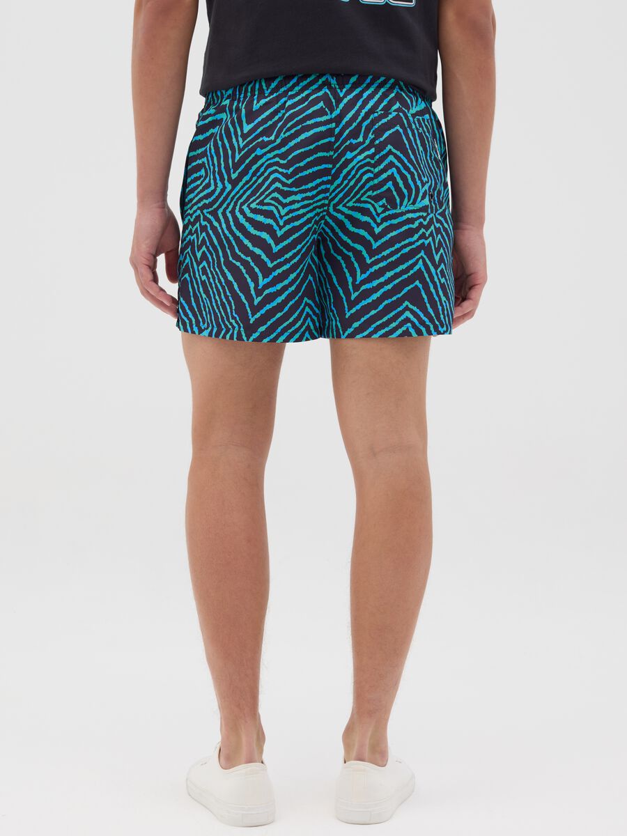 Maui swim shorts with blue abstract print_2