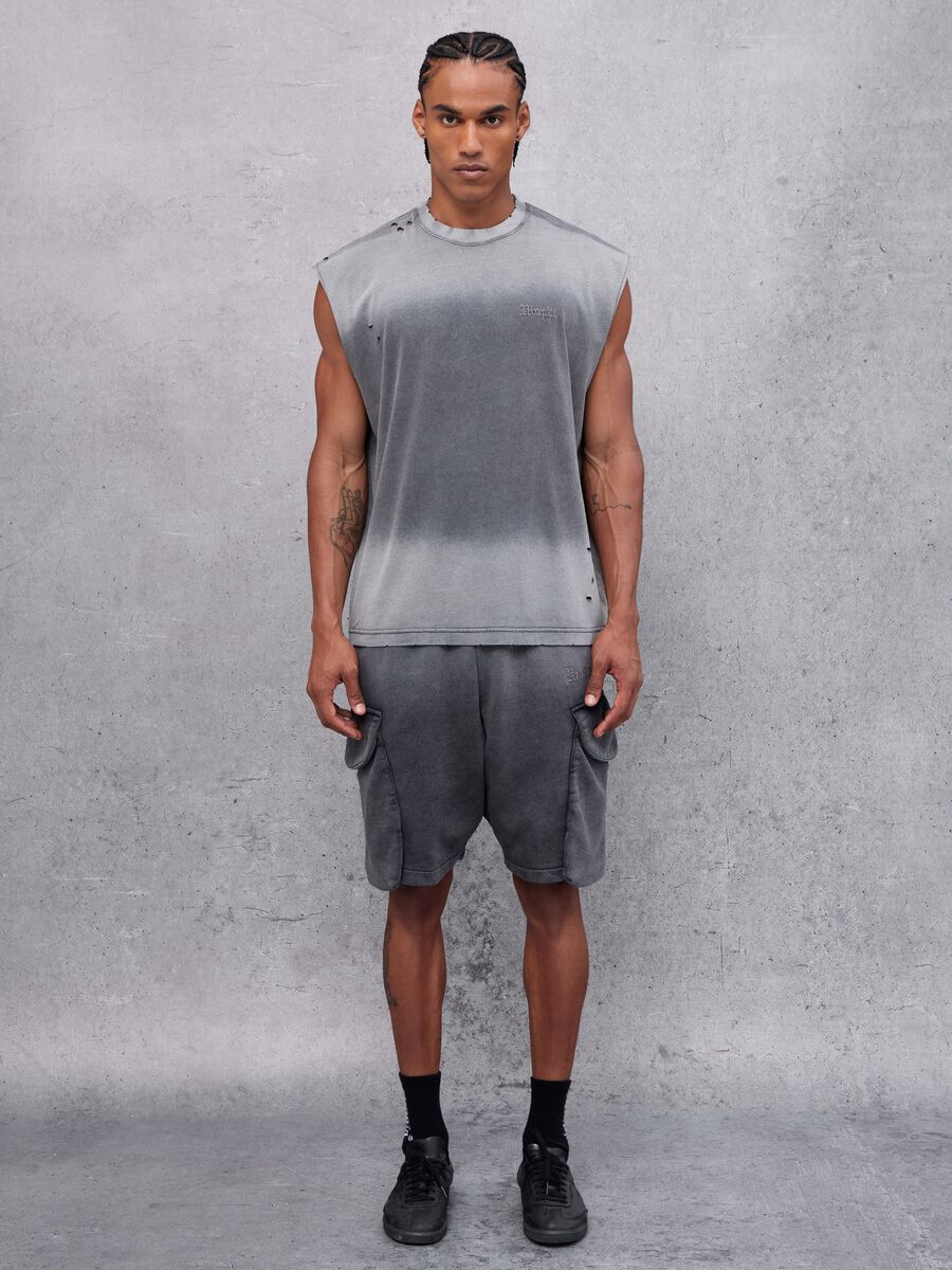 Sunfaded Cargo Sweat Shorts Vintage Grey_3