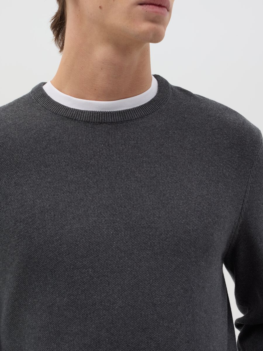 Cotton pullover with micro weave_2