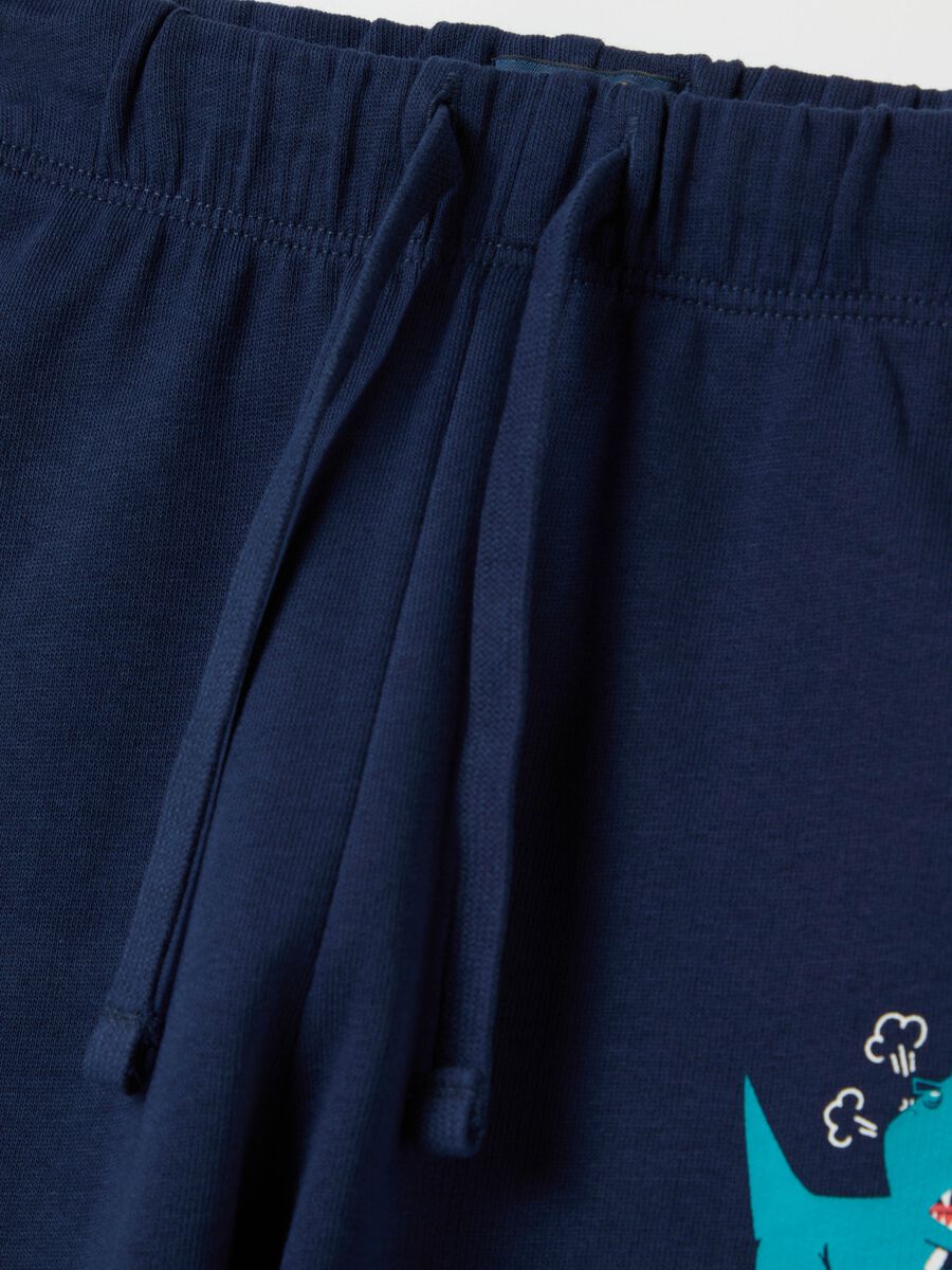 Joggers with drawstring and dinosaur print_2