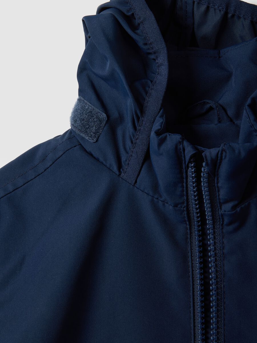 Child's blue regular fit jacket with full zip and hood_3
