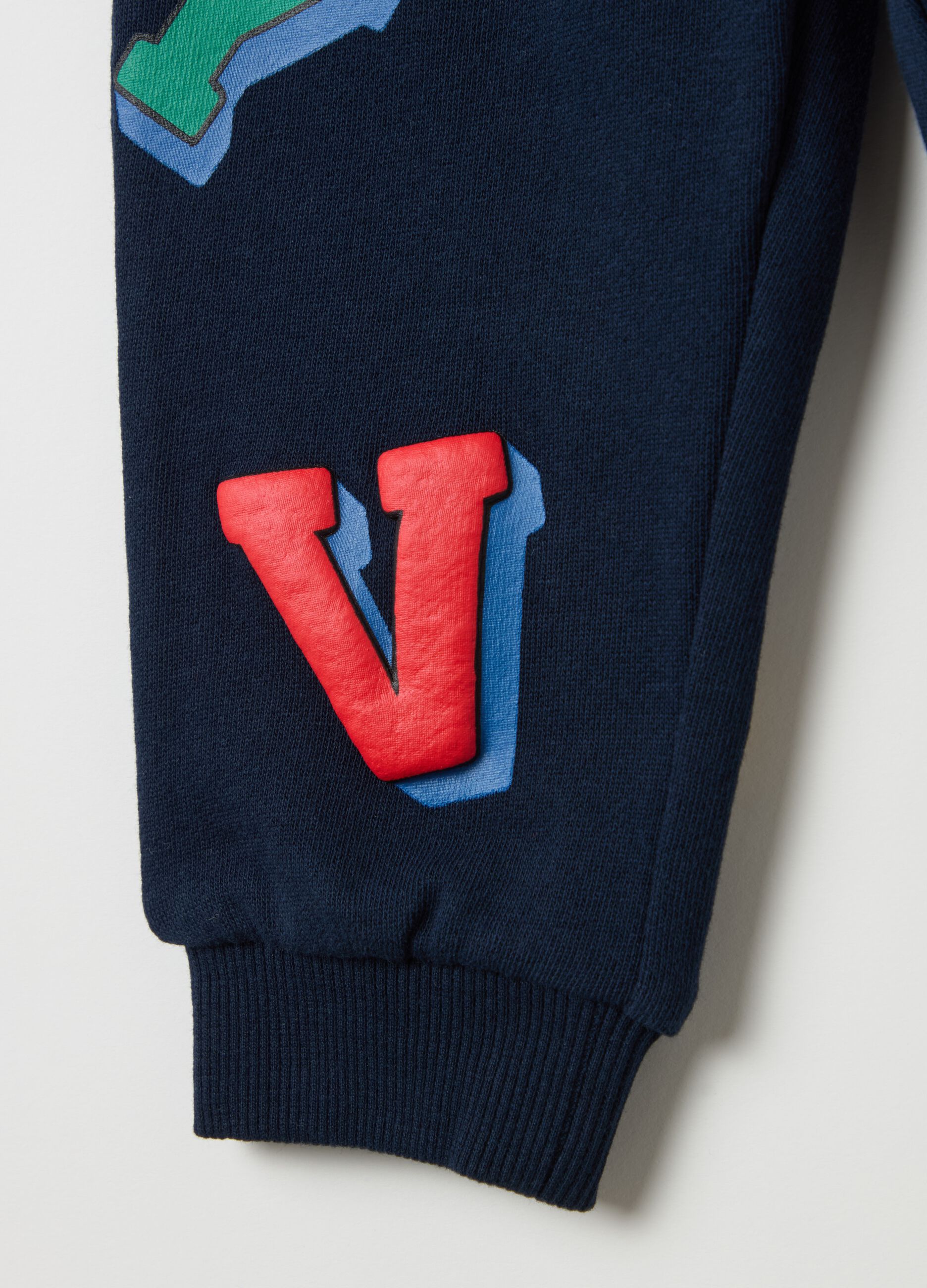 French terry joggers with lettering print
