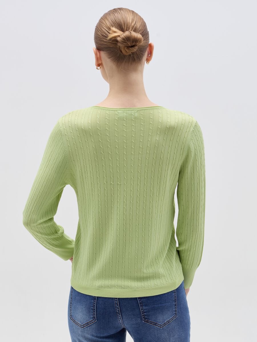 Top with cable-knit design_1